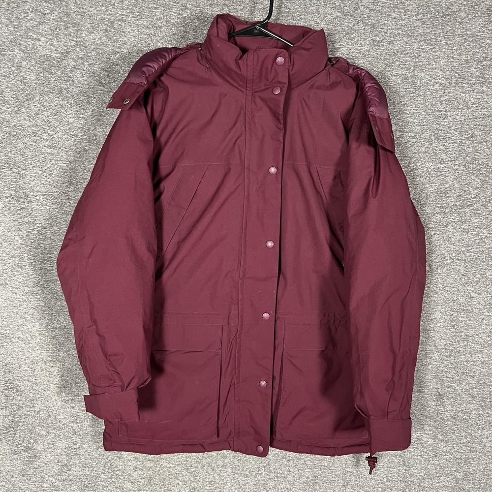Eddie Bauer Coat Womens L Plum GORE-TEX Goose Down Ridge Line‎ Parka Hooded